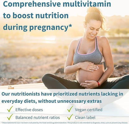 Igennus Methylated Prenatal Multivitamin for Women, Folate for MTHFR, High Absorption, Clean Label, Gentle Iron, Choline, Calcium & Magnesium, Vegan Pregnancy Vitamins, Halal, Non-GMO, 60 Tablet