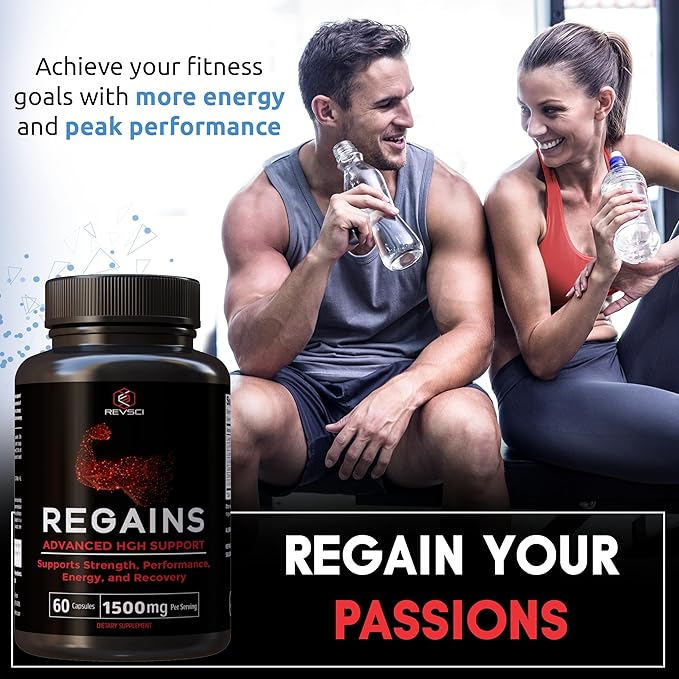 HGH Supplements for Men & Women - REVSCI Regains Starter Pack, HGH Human Growth Hormone Supplements for Men, Anabolic Muscle Builder for Men, Muscle Recovery Post Workout Supplement, 30 Protein Pills