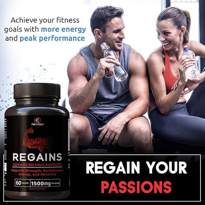 HGH Supplements for Men & Women - REVSCI Regains Starter Pack, HGH Human Growth Hormone Supplements for Men, Anabolic Muscle Builder for Men, Muscle Recovery Post Workout Supplement, 30 Protein Pills