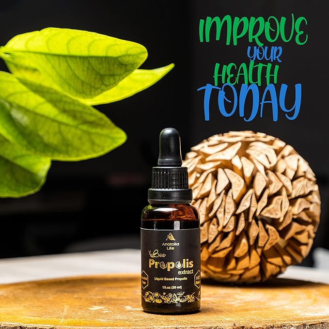 Natural Bee Propolis Extract, 30 mL, Advanced Liquid Tincture Immune System Booster and Seasonal Defense, Pure High Potency Herbal Supplement, Non-GMO and Alcohol Free (1 Pack)