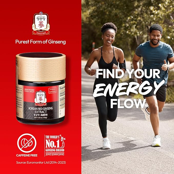 Renewed Korean Red Ginseng Extract Paste (Hong SAM JUNG) - Panax Ginseng Adaptogen Supplements - Energy Boost & Immune Support, Caffeine Free & Gluten Free (120g, 4.23 oz)
