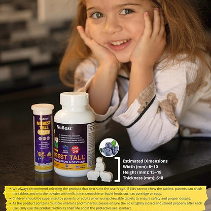 NuBest Tall Kids - Helps Grow & Develop Healthily - Immunity & Bone Strength Support - Toddlers Vitamins & Kids Vitamins for Age 2 to 9-60 Chewable Tablet - Funny Animal Shape - 2 Pack
