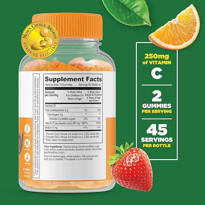 Lifeable Zinc Kids + Vitamin C Kids, Gummies Bundle - Great Tasting, Vitamin Supplement, Gluten Free, GMO Free, Chewable Gummy
