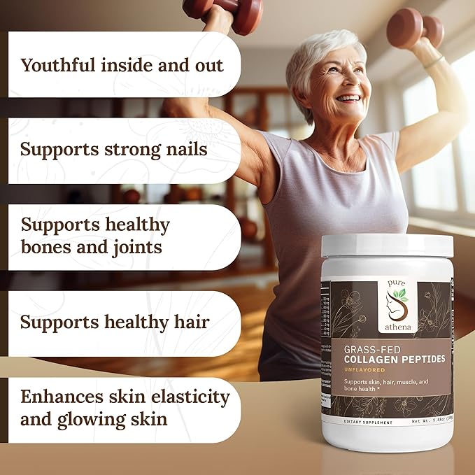 Type I & III Unflavored Collagen Powder - Grass Fed Collagen Peptides for Joint Support, Bone Health, Hair, Skin, & Nails - Hydrolyzed Collagen, Zero Sugar, Dairy & Gluten Free (14 Servings)