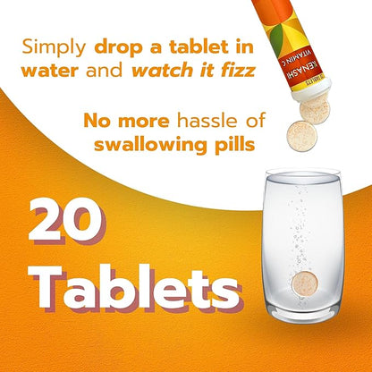 Vitamin C 1000mg Effervescent Tablets Vitamin with Zinc Potassium Magnesium E Vitamin Vitamina C Efervescente para Adulto Zinc and Vitamin C 20 Tablets