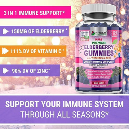 FRESH HEALTHCARE Black Seed Oil and Elderberry Gummies - Bundle