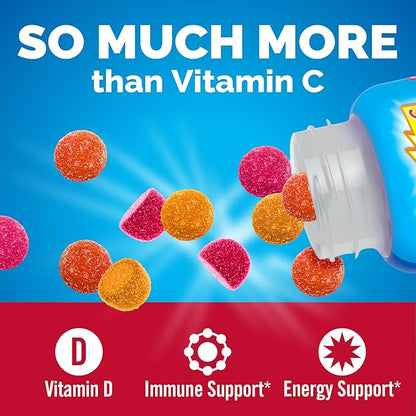 Emergen-C Kidz Immune+ Immune Support Dietary Supplements, Flavored Gummies with Vitamin C, B Vitamins and Vitamin D for Immune Support, Fun-Tastic Fruit Flavored Gummies - 44 Count