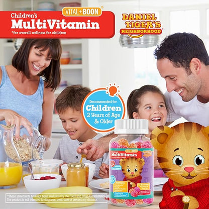 Daniel Tiger - Kids Multivitamin Gummies (60 Gummy Bottle) Toddler 2+ & Kids Vitamins - 12 Essential Vitamins & Minerals to Support Bone Health, Energy, Immune Health & Eye Health - Non GMO