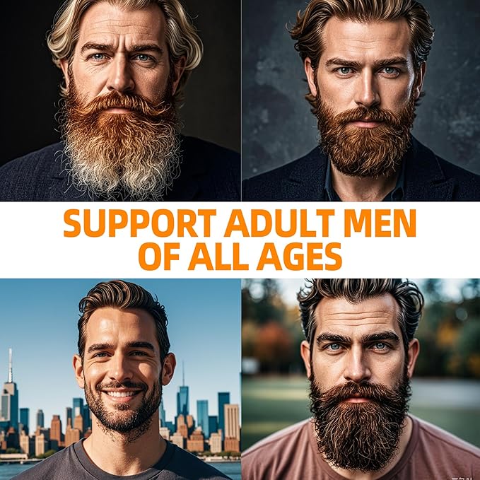 Big Beard Growth Gummy for Men, 60 Blueberry Flavored Gummies, with 10K MCG Biotin B12 Collagen and Elite Beard Hair Grooming Nutrients & Vitamins, Grow Stronger, Longer, Thicker & Fuller Beard