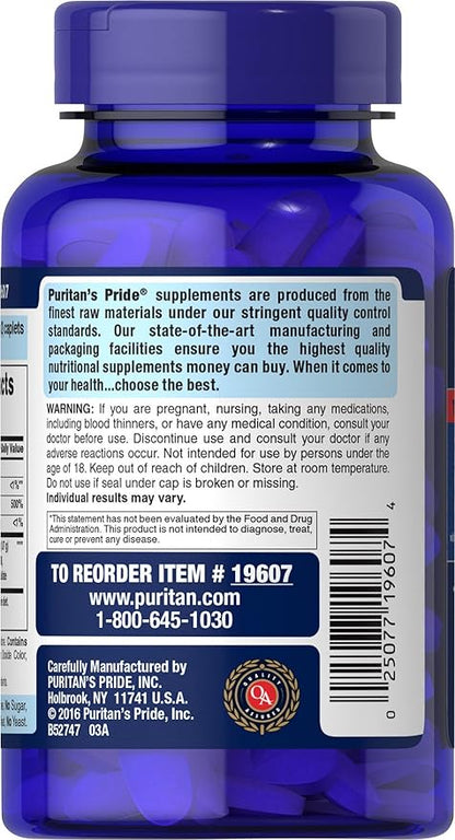 Puritan's Pride Advanced Glucosamine Chondroitin MSM With Vitamin D3 50mcg (2000 IU), Dietary Supplement for Joint Health, 80 Coated Tablets