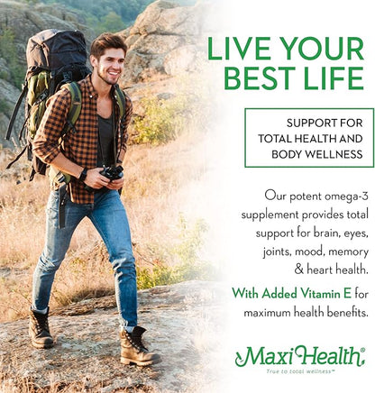 Omega 3 Supplement - Omega-3 Fish Oil Triple Concentrate with Vitamin D3 - Potent Source of EPA/DHA Fatty Acids - Heart, Brain, Joint Health - Kosher Certified Wild Caught Marine Fish - 180 Softgels