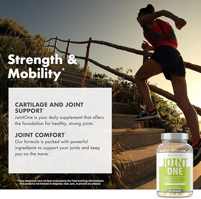 JointOne Joint Support by NutraOne - Joint Supplement for Women and Men to Help Maintain Joint Health with Collagen, Glucosamine, and Turmeric* (90 Capsules)