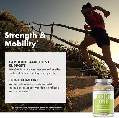JointOne Joint Support by NutraOne - Joint Supplement for Women and Men to Help Maintain Joint Health with Collagen, Glucosamine, and Turmeric* (90 Capsules)