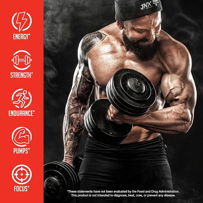 JNX SPORTS The Curse! Pre Workout Powder for Men & Women, Caffeine, Beta-Alanine, Creatine, L-Citrulline, 50 Servings, Orange Mango Flavor – Boost Energy, Strength & Focus