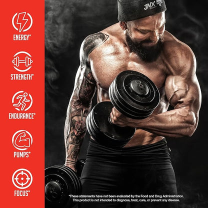 JNX SPORTS The Curse! Pre Workout Powder for Men & Women, Caffeine, Beta-Alanine, Creatine, L-Citrulline, 50 Servings, Sour Candy Flavor – Boost Energy, Strength & Focus