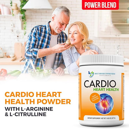 DOCTOR RECOMMENDED SUPPLEMENTS Cardio Heart Health Powder – L-Arginine Supplement 5000mg & L-Citrulline 1000mg, Tart Cherry Flavor (Pack of 2-16.82 oz / 33.64 oz)