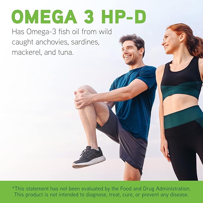 DAVINCI Labs Omega 3 HP-D - Dietary Supplement for Healthy Joints and Immune, Cardiovascular and Skin Health Support* - with Vitamin D3 and More- Gluten-Free - Lemon Flavor - 120 Softgels