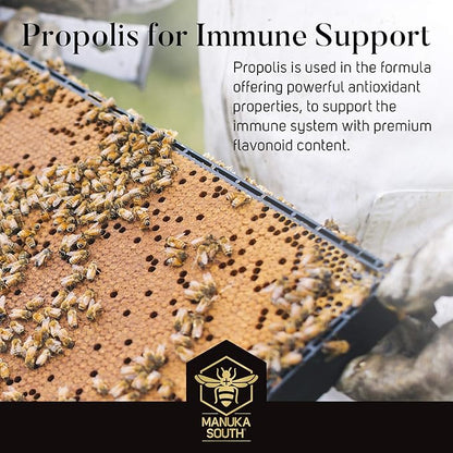Manuka Honey Drops UMF 15+ / MGO 514+ & Propolis Drops Made in New Zealand – Natural Ingredients – Soothing Drops – Lemon & Honey Flavor - 25 Drops