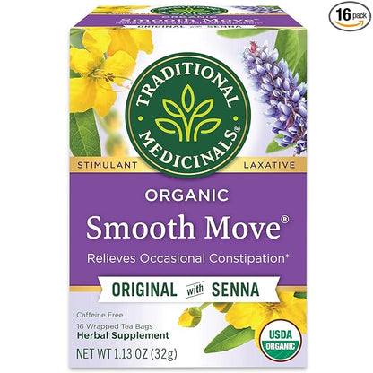 Traditional Medicinals Smooth Move, Helps Relieve Constipation Overnight, 16 Teabags
