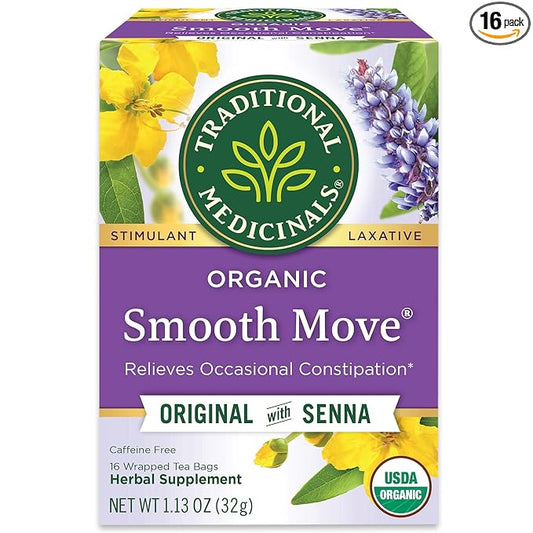 Traditional Medicinals Smooth Move, Helps Relieve Constipation Overnight, 16 Teabags