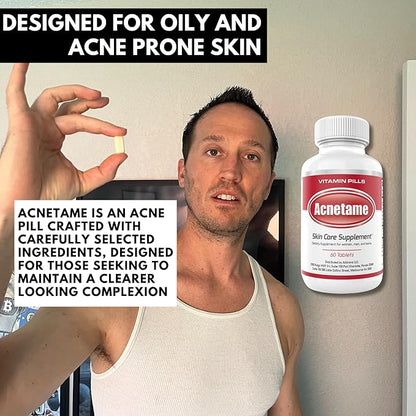 Acne Pills 2 Pack 120 Pills- Vitamin Supplements for Acne Breakouts- Hormonal Pimple Tablets to Clear Oily Skin for Women, Men, Teens, and Adults