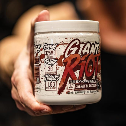 Giant Riot Pre-Workout Powder (30 Servings, Cherry Blackout)