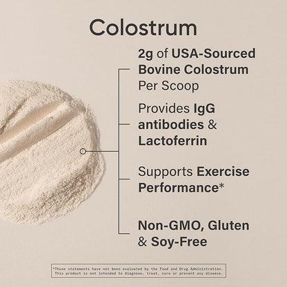 Sports Research® Bovine Colostrum Powder – Easy to Mix, Single Ingredient Superfood – Immunity Support & Gut Health w/IgG Antibodies - U.S. Sourced · Non-GMO · Gluten Free - 75 Servings (Unflavored)