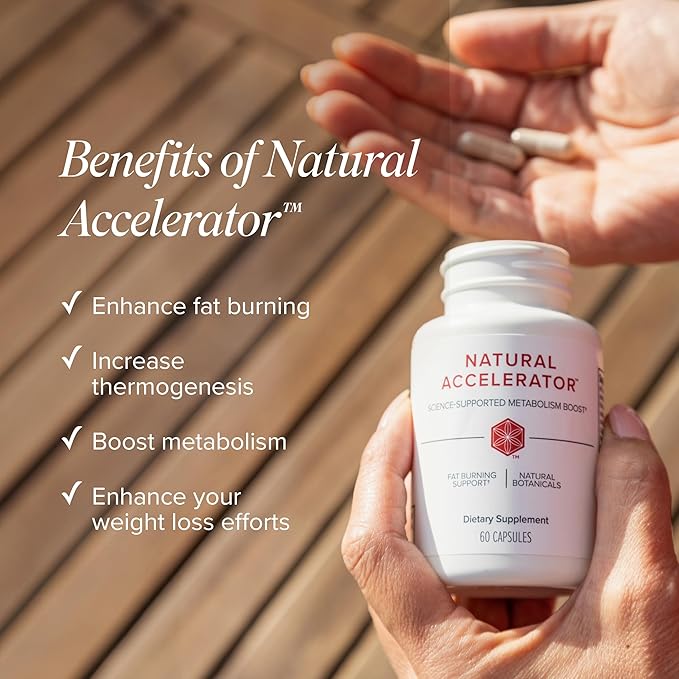 Isagenix Natural Accelerator New Blend Supports Enhanced Metabolism Features Sinetrol Patented and Clinically Studied Ingredient Supports Fat Burning with Thermogenic Cayenne Lemon Verbena Guarana