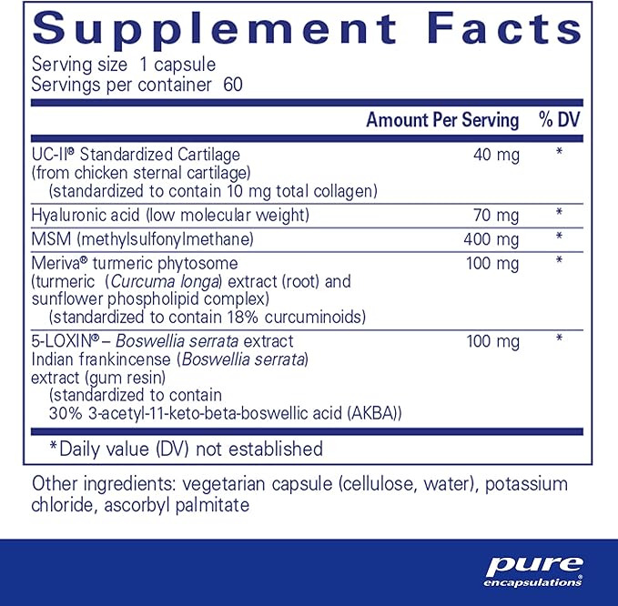 Pure Encapsulations Joint Complex (Single Dose) | Once-Daily Supplement to Support Joint Mobility, Comfort, Tissue, and Cartilage Health* | 60 Capsules