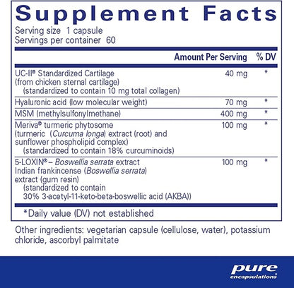 Pure Encapsulations Joint Complex (Single Dose) | Once-Daily Supplement to Support Joint Mobility, Comfort, Tissue, and Cartilage Health* | 60 Capsules