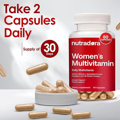 Multivitamin for Women - Womens Multivitamin & Multimineral Supplement for Energy, Mood, Hair, Skin & Nail - Womens Daily Multivitamins A, B, C, D, E, Zinc & More Women's Vitamins Capsules