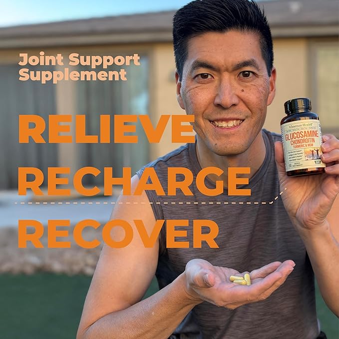Glucosamine Chondroitin MSM Joint Support Supplement & Joint Health Supplement with Bromelain, Serrapeptase & Papaya Enzymes