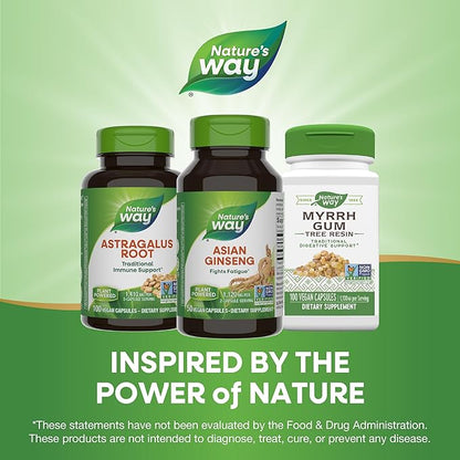 Nature's Way Asian Ginseng, Fights Fatigue*, 1,120mg Per 2-capsule Serving, Non-GMO Project Verified, Vegan, 50 Capsules (Packaging May Vary)