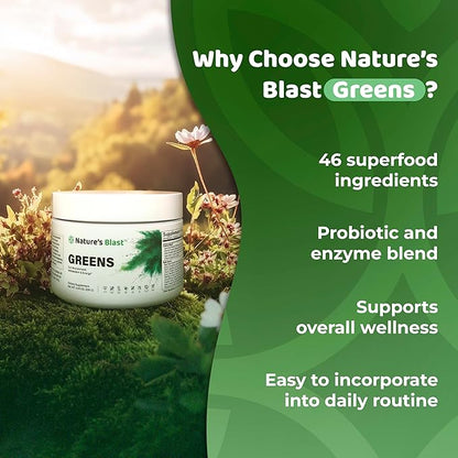 Greens Superfood Powder - 46 Superfoods, Probiotics & Enzymes for Gut Health, Metabolism & Energy - Vegan Green Powder Blend, 1 Bottle - 30 Servings