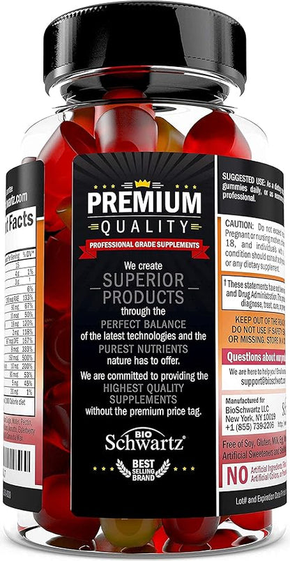 Women's Multivitamin Gummies with Vitamin A C B6 B12 D & E Vitamins for Immune Support - Gummy Multivitamin for Women for Bone Breast Skin Joint & Energy Dietary Supplement, Mixed Berry Flavor, 60 Ct