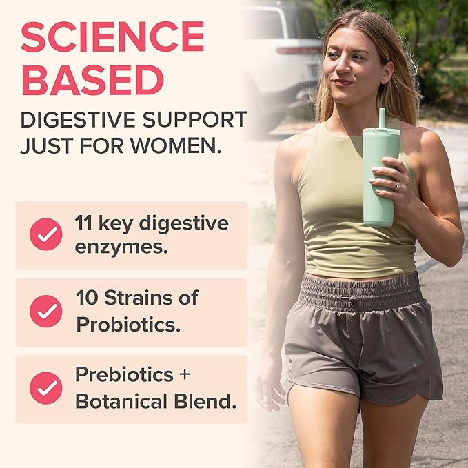 Zenwise Health Probiotics for Women - Digestive Enzymes for Bloating Relief, Vaginal Health, and Gut Flora Health, Daily Women Probiotic & Prebiotic Supplement for Digestive Health - 60 CT