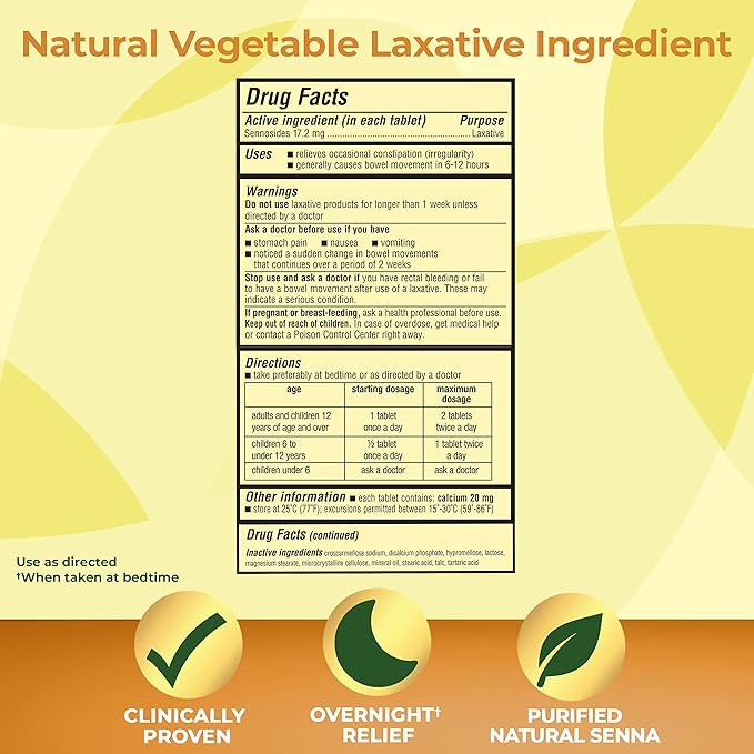 Senokot Extra Strength, 12 Tablets, Natural Vegetable Laxative Ingredient for Gentle Dependable Overnight Relief of Occasional Constipation