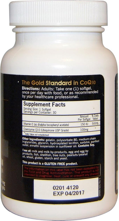 Qunol Ultra CoQ10 100mg Softgels- 3x Better Absorption, Antioxidant for Heart Health & Energy Production, Coenzyme Q10 Vitamins and Supplements, 1 Month Supply, 30 Count