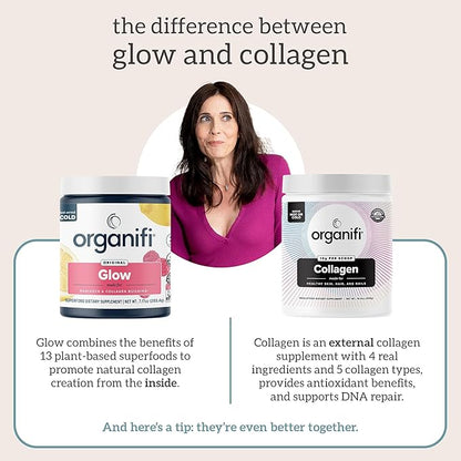 Organifi Unflavored Collagen Powder - Supports Stronger Skin, Nails, and Hair, 30 Servings