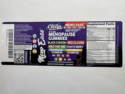 Menopause Supplement for Women Gummies with Black Cohosh, Wild Yam, DIM, Magnesium, Red Clover Chasteberry for Hormone Balance Relief Night Sweats Mood Plus Bergamot, Vitamin D3, Vitamin B6 B12