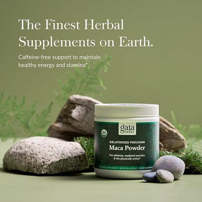 Gaia Herbs Maca Powder - Natural Energy Supplement - Supports and Maintains Healthy Energy and Stamina - Made with USDA Certified Organic Maca Root (Lepidium meyenii) - 8 Oz (69-Day Supply)