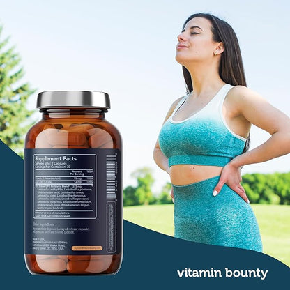 Vitamin Bounty Pro-100 Probiotic - 100 Billion CFUs, 13 Strains for Gut Health, Digestive Support, Immune System Boost, Gas & Bloat Relief - Delayed Release Capsules - 60 Count