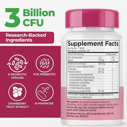 Earth's Pearl Vaginal Probiotics for Women - 15 x More Effective with BIO-Tract®, 3 Billion CFU, Probiotic & Prebiotic Blend, Promotes Healthy Vaginal Odor & pH Balance for Women - Only 1 Tablet/Day