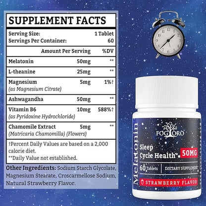 Fogoro Powerful Melatonin -Fall Asleep Faster, Stay Asleep Longer,Easy to Take