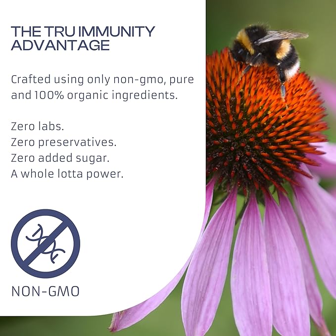 Tru Immunity Boost, Immune Support Supplement, Immune Booster Vitamins for Adults with Elderberry, Echinacea, Vitamin C, Propolis and Beta Glucans, 60 Vegan Capsules