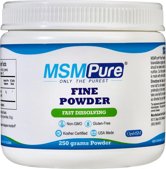 KALA HEALTH MSMPure Fast Dissolving Fine MSM Powder Crystals – US-Sourced MSM for Joint Health, Skin Appearance, and Hair & Nail Support – 8.8 oz, Organic Sulfur