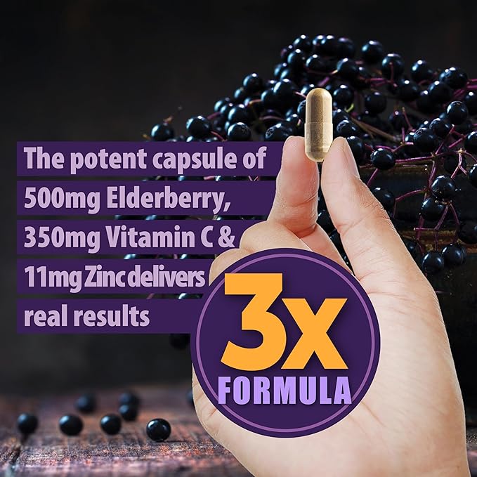 Sambucus Elderberry Immune Support Supplement/Daily Immune Boosters for Adults, Season Change w/Elderberry Vitamin C & Zinc Support Respiratory Health & Increase Antioxidant, 2-Mons