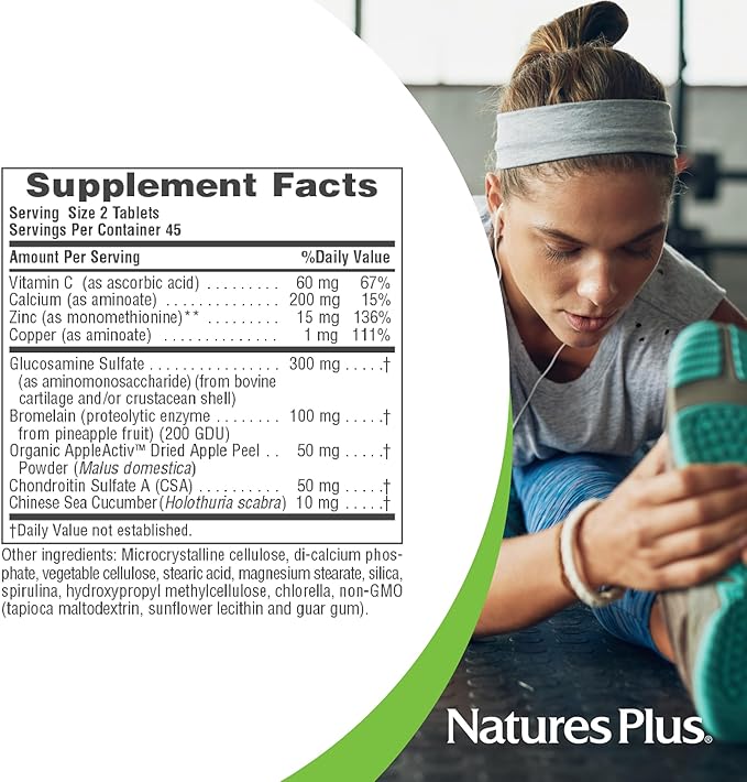 Natures Plus Connect-All - 300 mg Glucosamine Sulfate, 90 Tablets - Gluten-Free - 45 Servings