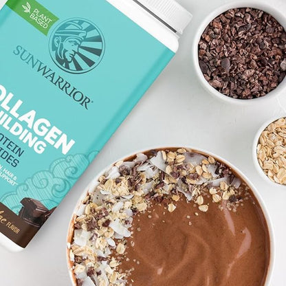 Vegan Collagen Protein Powder for Women | Plant Based Collagen Powder Chocolate Flavor with Vegan Hair Skin and Nails Vitamins | Non-GMO No Added Sugar Soy Dairy & Gluten Free (Chocolate, 40 Servings)