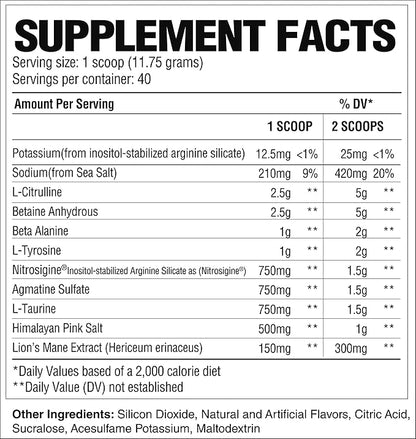 RAW Pump Stim Free Pre Workout | Non-Stimulant Pre Workout Supplement Powder Nitric Oxide Booster | Pre Workout Supplements Drink for During Workout | (40 Servings) (Pineapple)